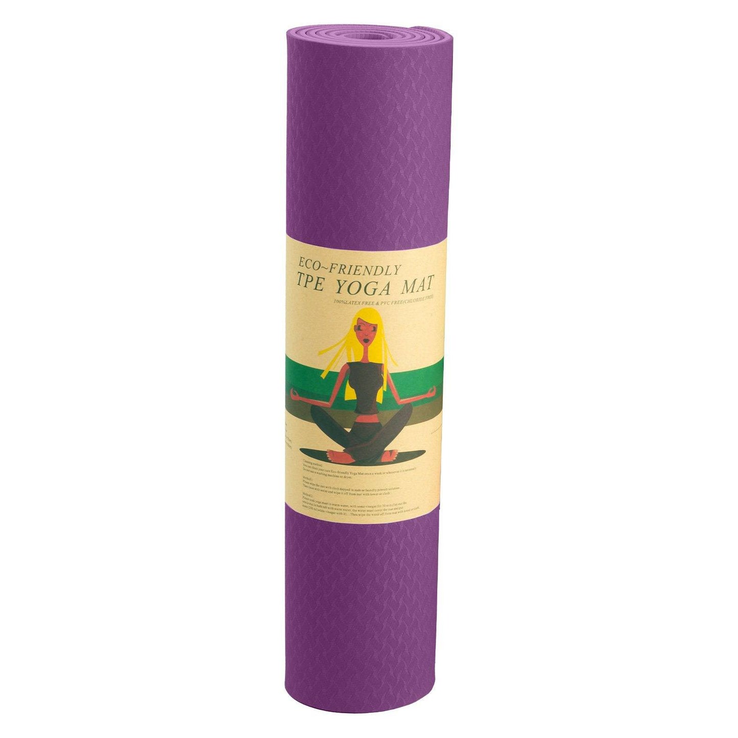 Powertrain Eco-friendly Dual Layer 6mm Yoga Mat - Royal Purple - One Oasis