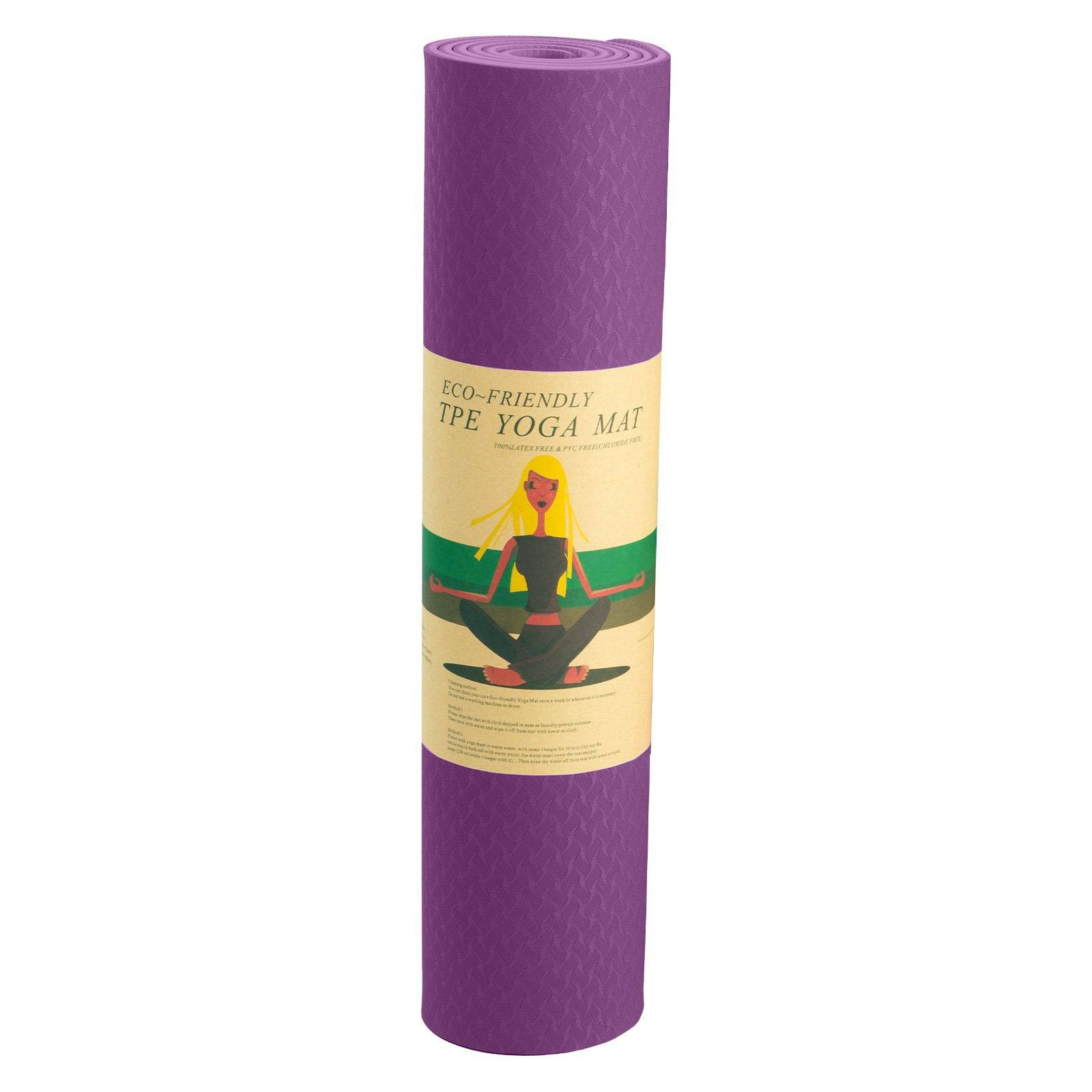 Powertrain Eco-friendly Dual Layer 6mm Yoga Mat - Royal Purple - One Oasis
