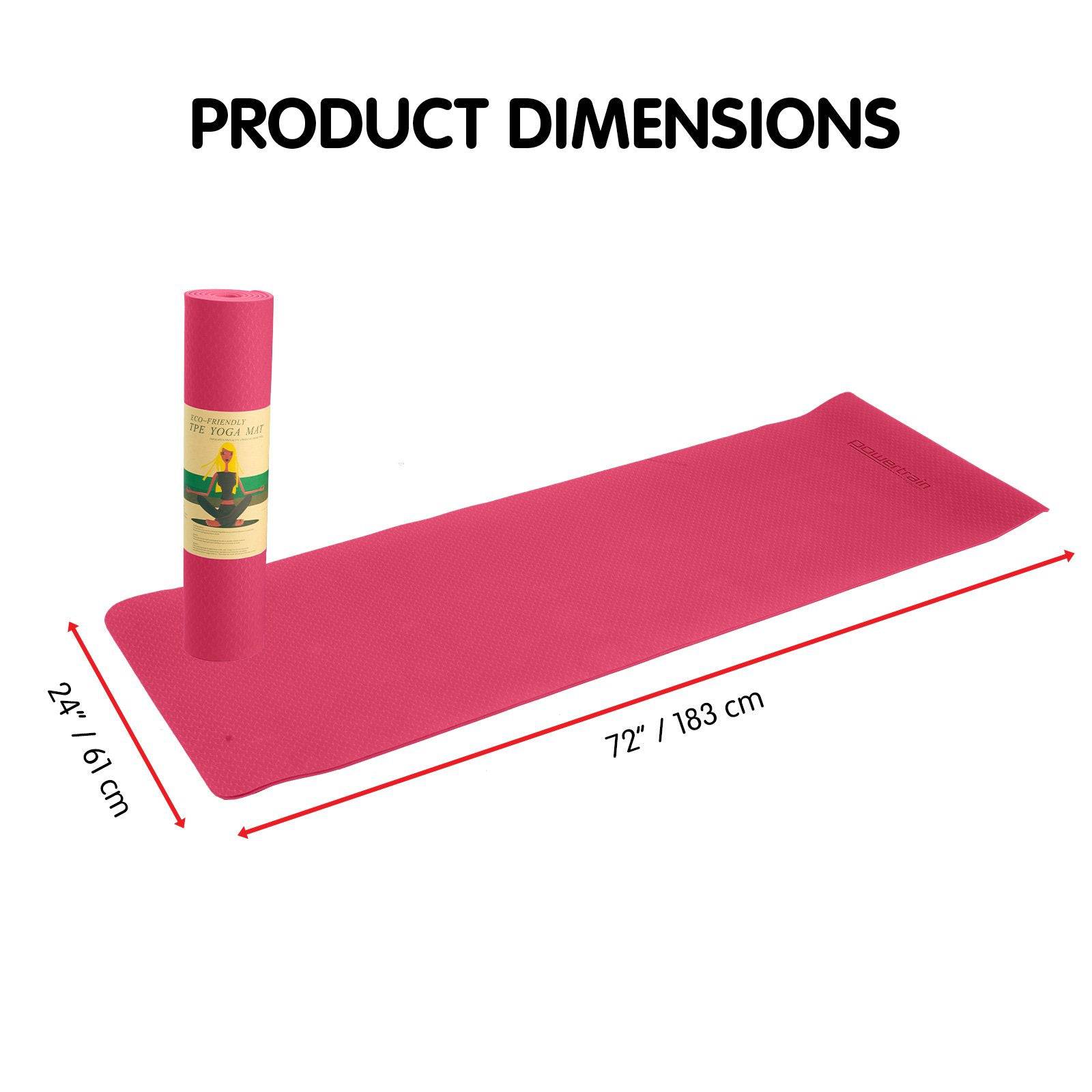 Powertrain Eco-friendly Dual Layer 6mm Yoga Mat- Pink - One Oasis