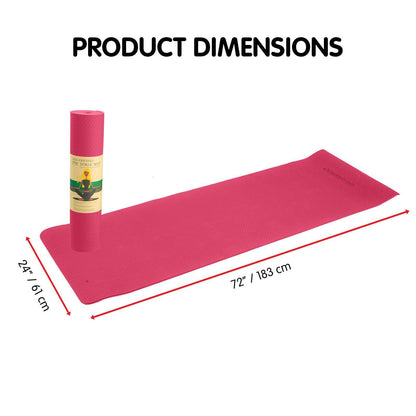 Powertrain Eco-friendly Dual Layer 6mm Yoga Mat- Pink - One Oasis