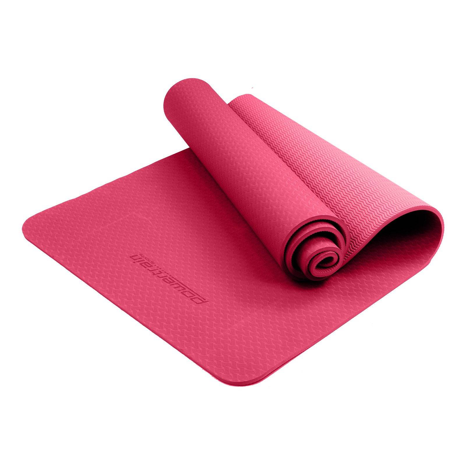Powertrain Eco-friendly Dual Layer 6mm Yoga Mat- Pink - One Oasis
