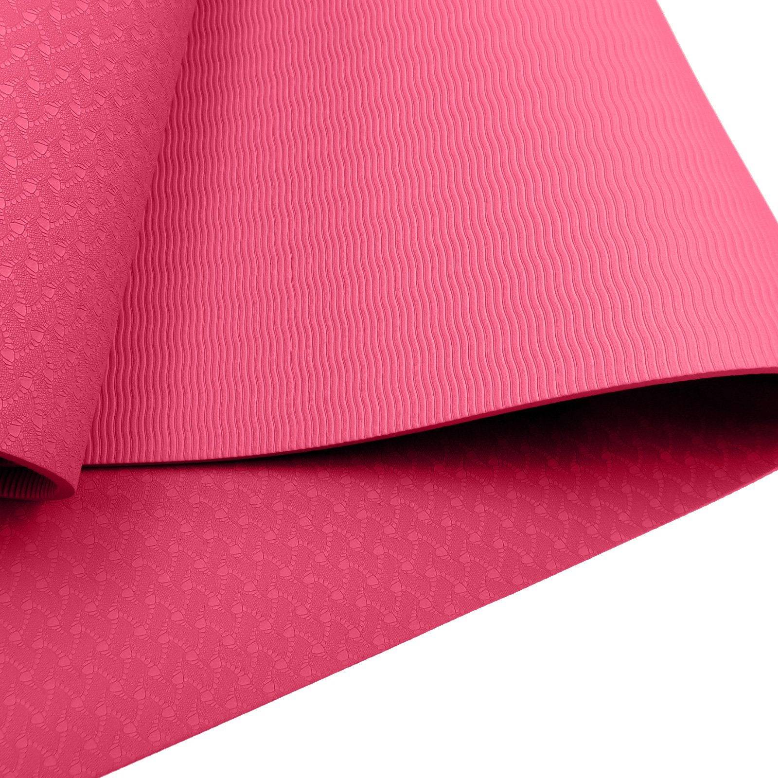 Powertrain Eco-friendly Dual Layer 6mm Yoga Mat- Pink - One Oasis