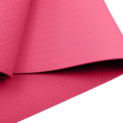 Powertrain Eco-friendly Dual Layer 6mm Yoga Mat- Pink - One Oasis
