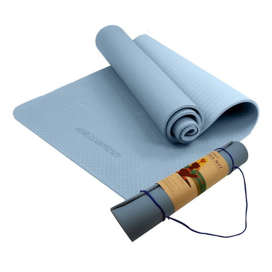 Powertrain Eco-friendly Dual Layer 6mm Yoga Mat - Sky Blue - One Oasis
