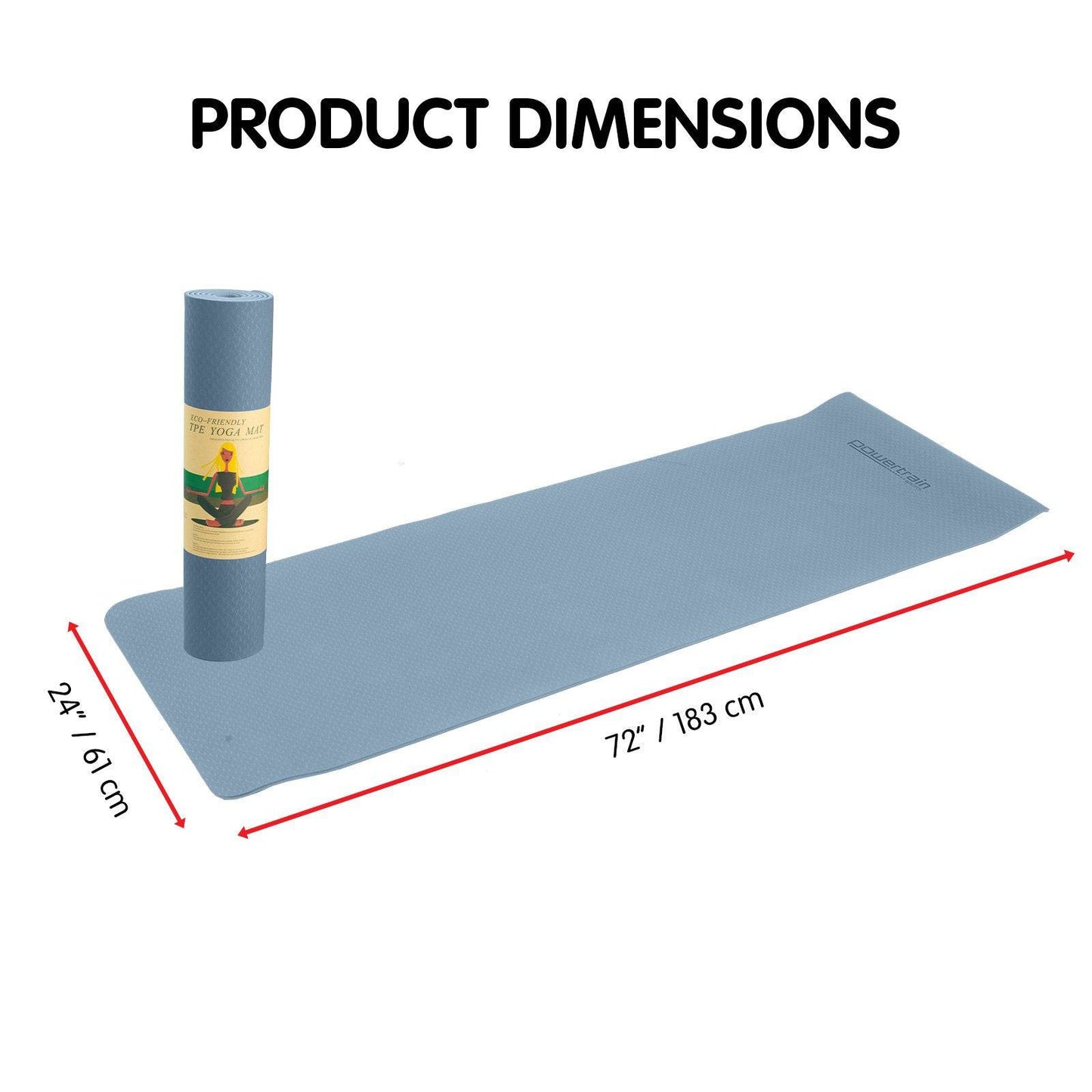 Powertrain Eco-friendly Dual Layer 6mm Yoga Mat - Sky Blue - One Oasis
