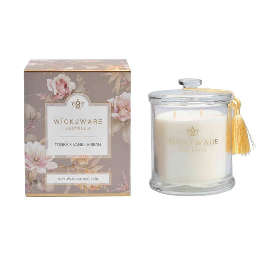 Wick2Ware Australia Scented Candle Tonka & Vanilla Bloom 380g/14.1 OZ - One Oasis