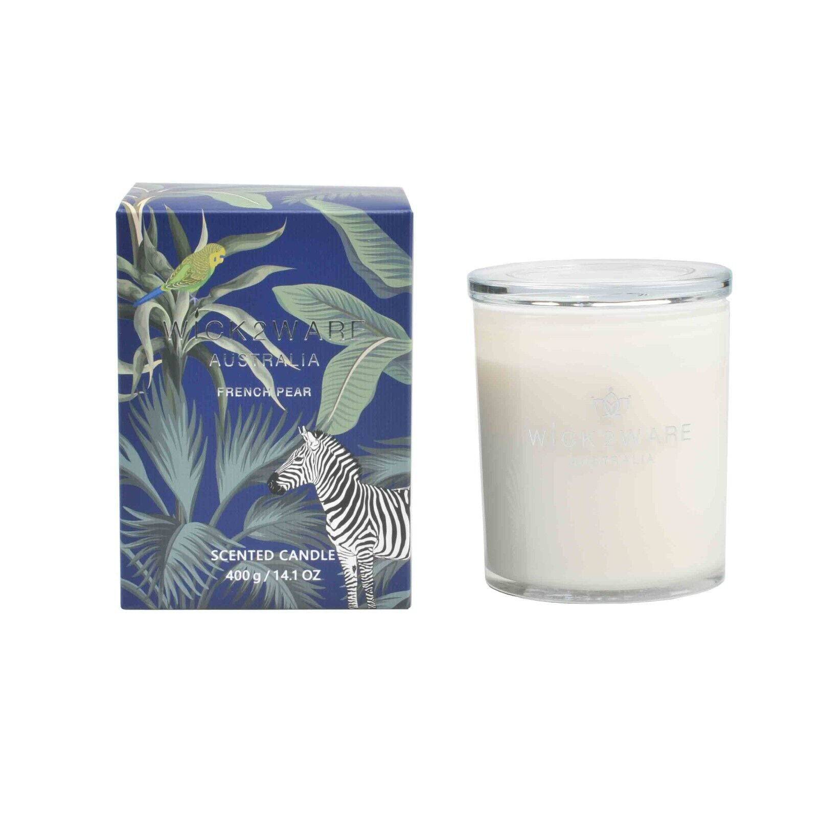 Wick2Ware Australia Scented Candle French Pear 400g/14.1 OZ - One Oasis