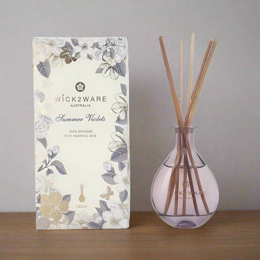 Wick2ware Australia 180ml Summer Violets Reed Diffuser with Essential Oils - One Oasis
