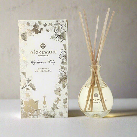 Wick2ware Australia 180ml Cyclamen Lily Reed Diffuser with Essential Oils - One Oasis