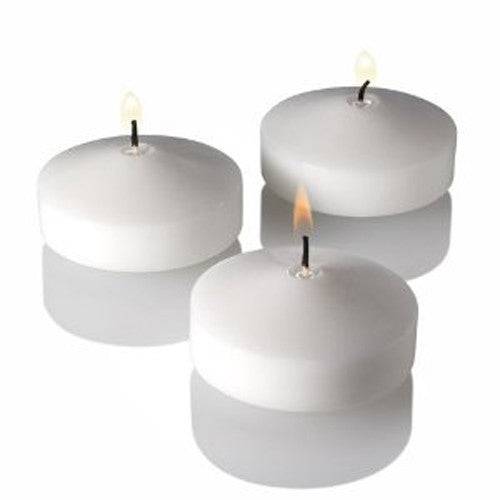50 Pack of 6 Hour White Floating Candles - 5.8cm diameter - wedding party decoration - One Oasis