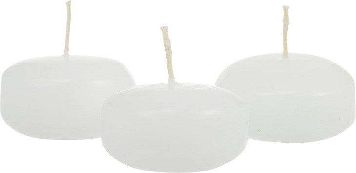 50 Pack of 4 Hour White Floating Candles - 4cm diameter - wedding party decoration - One Oasis