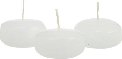 50 Pack of 4 Hour White Floating Candles - 4cm diameter - wedding party decoration - One Oasis