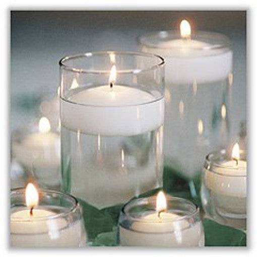 50 Pack of 4 Hour White Floating Candles - 4cm diameter - wedding party decoration - One Oasis