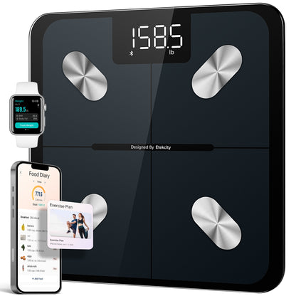 Jade Yoga Harmony Mat - Sky Blue & Etekcity Scale for Body Weight and Fat Percentage - Black Bundle