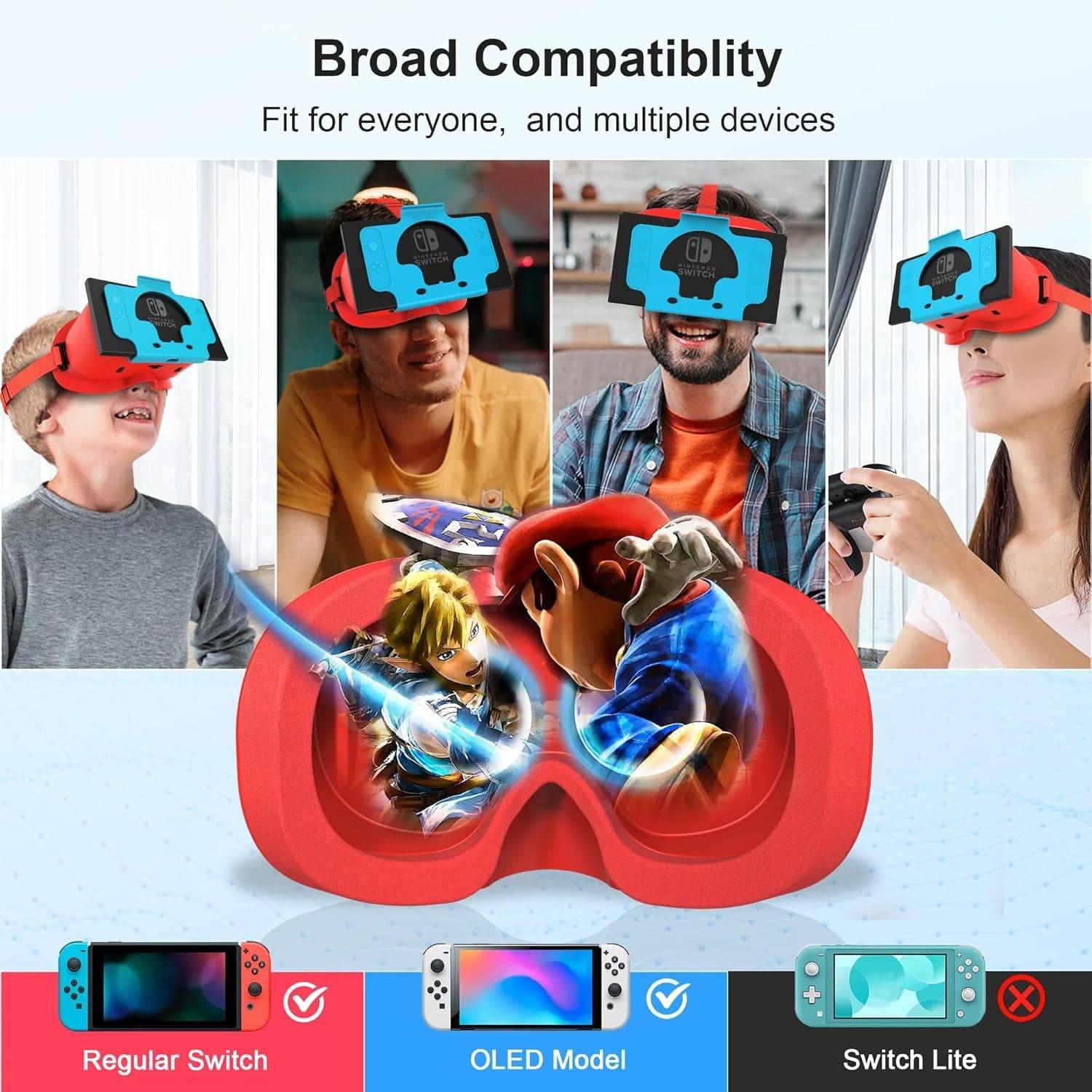 DEVASO VR Headset for Nintendo Switch Orange&Blue - One Oasis