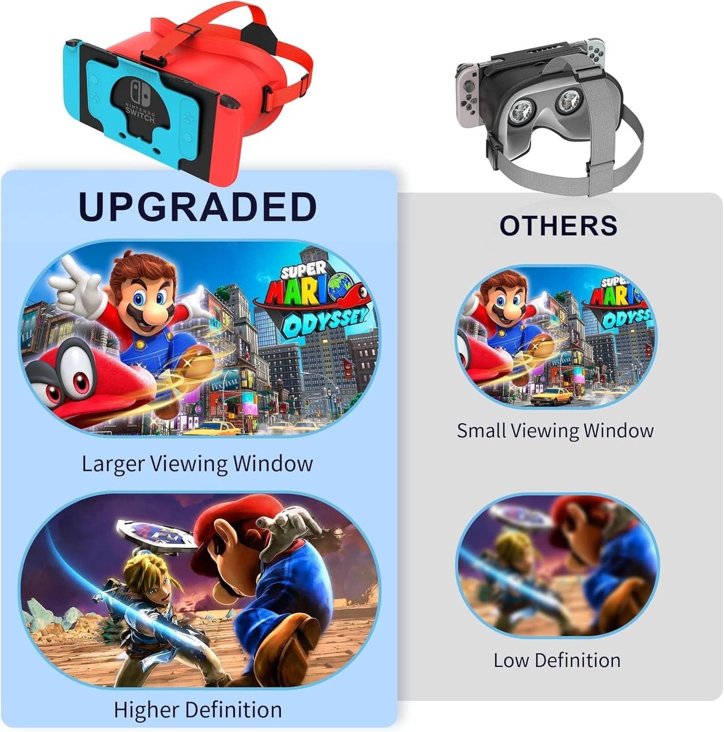 DEVASO VR Headset for Nintendo Switch Orange&Blue - One Oasis