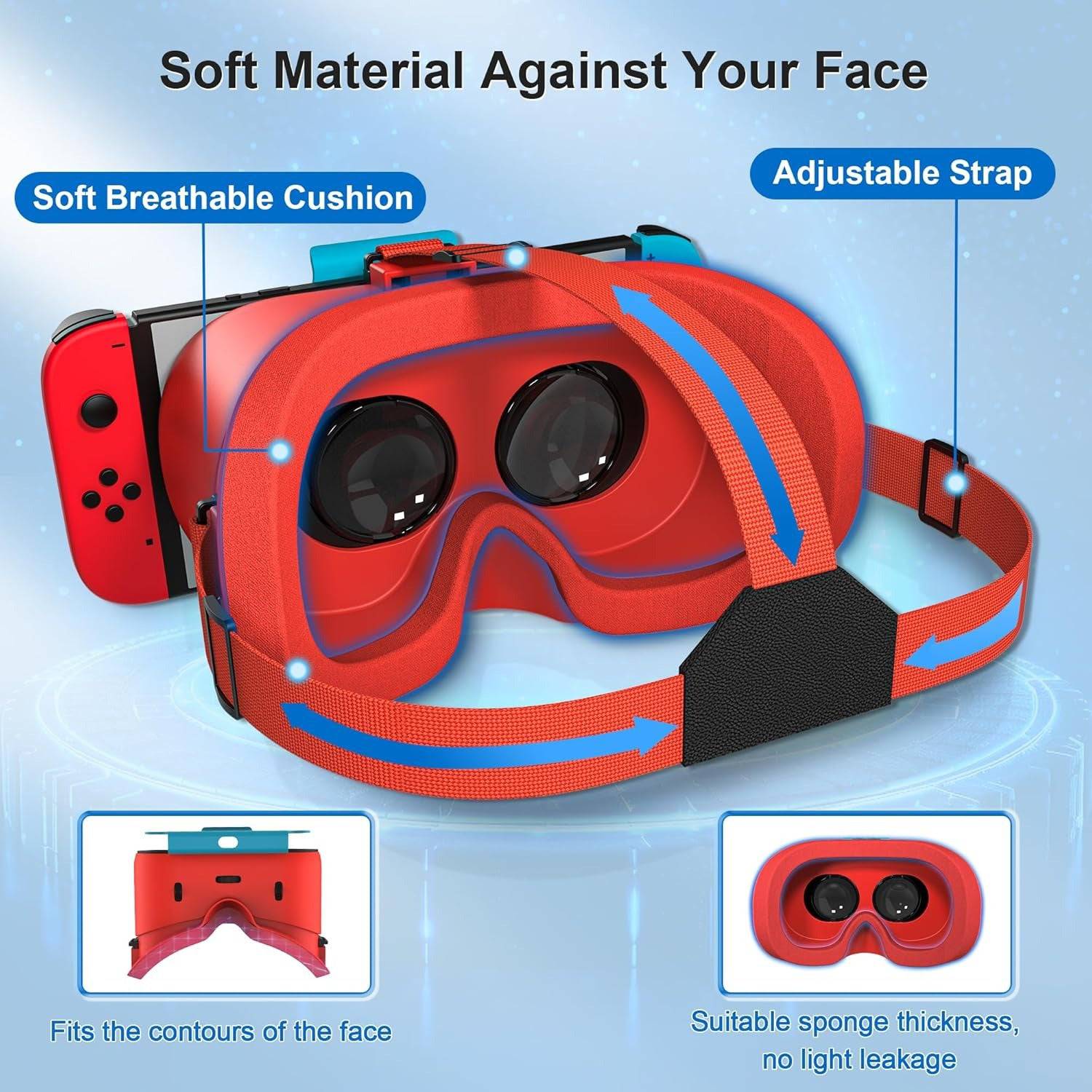 DEVASO VR Headset for Nintendo Switch Orange&Blue - One Oasis