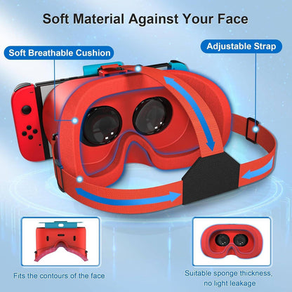 DEVASO VR Headset for Nintendo Switch Orange&Blue - One Oasis