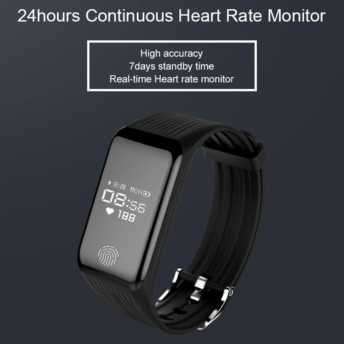 Waterproof Oled Fitness Tracker - Ip67 - Black