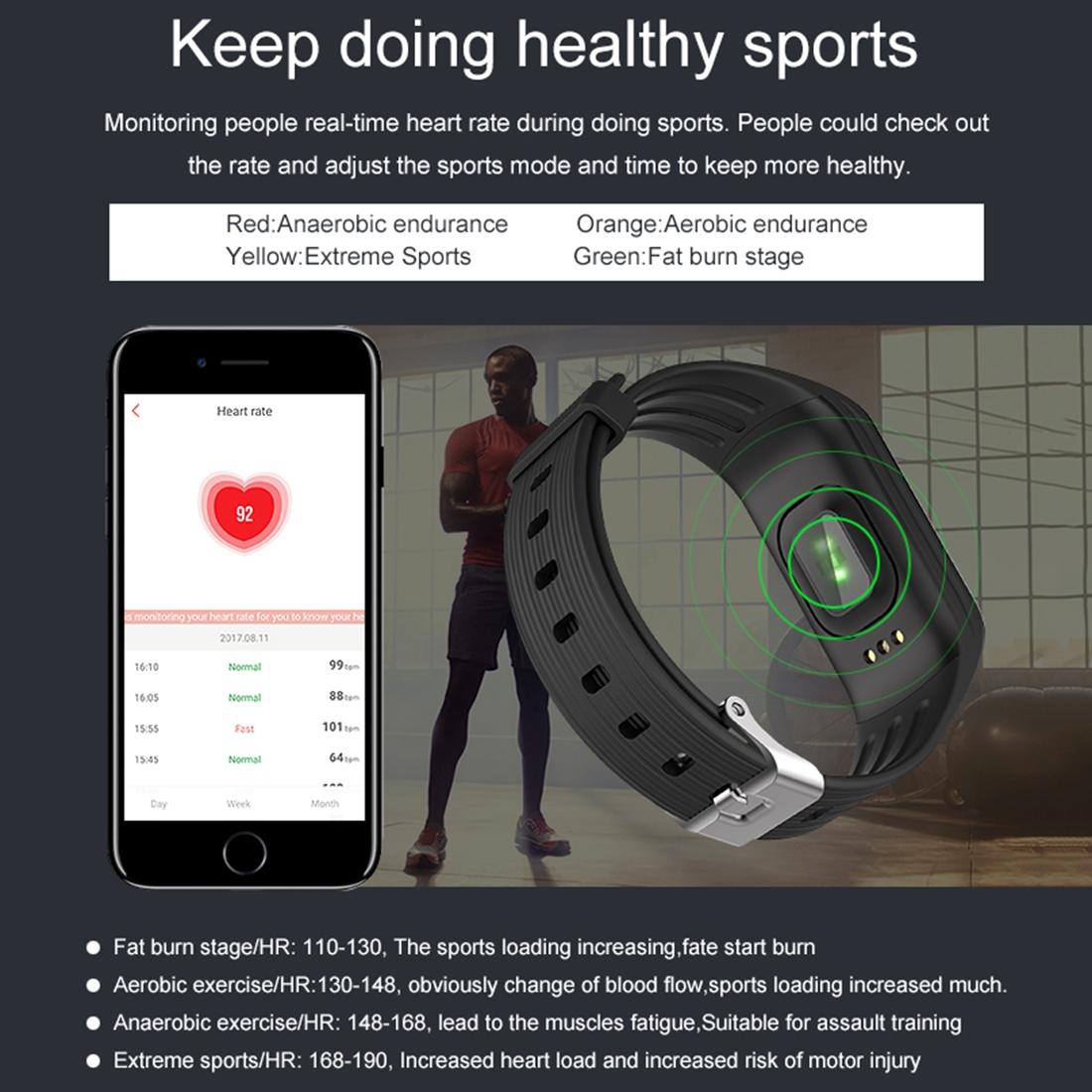 Waterproof Oled Fitness Tracker - Ip67 - Black