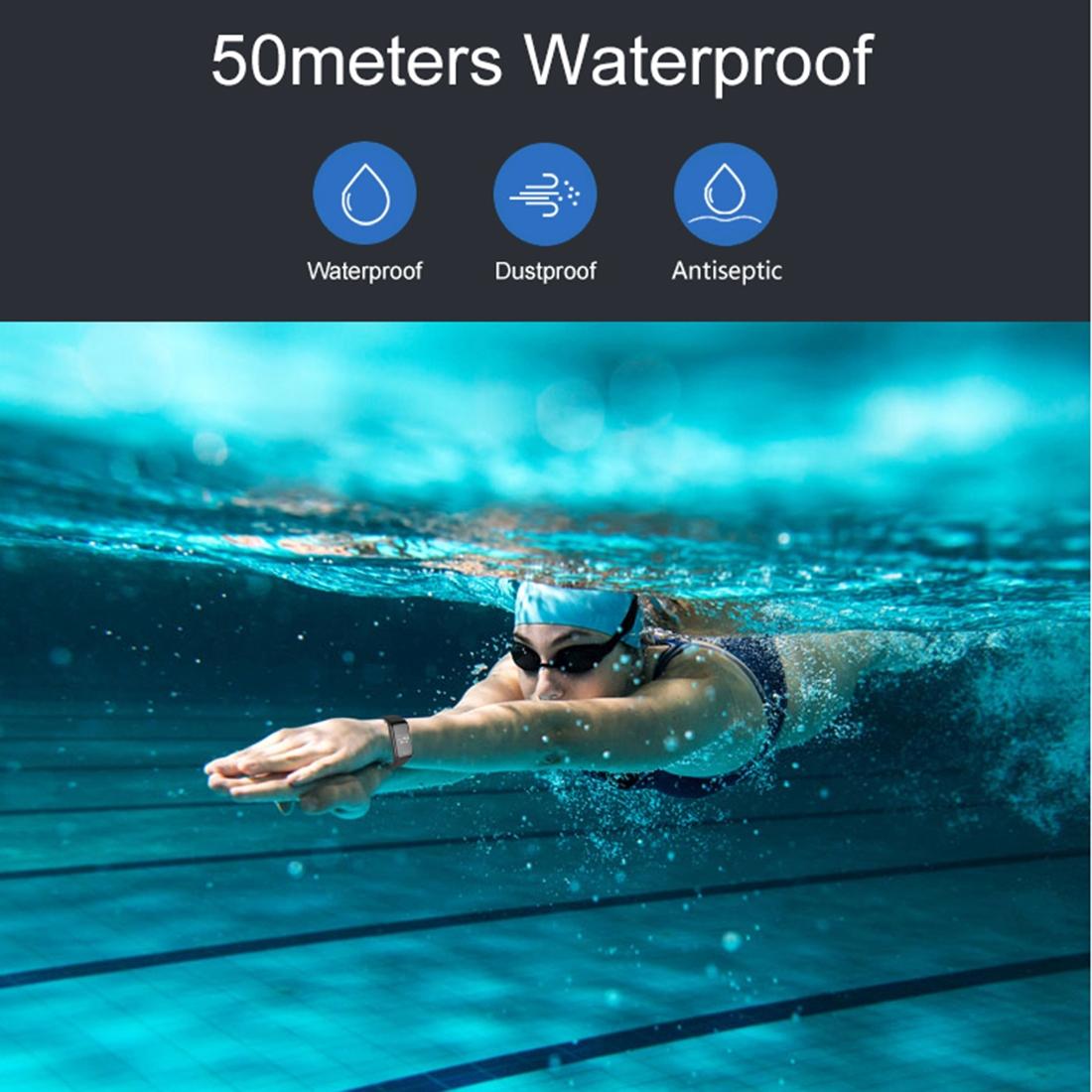 Waterproof Oled Fitness Tracker - Ip67 - Black
