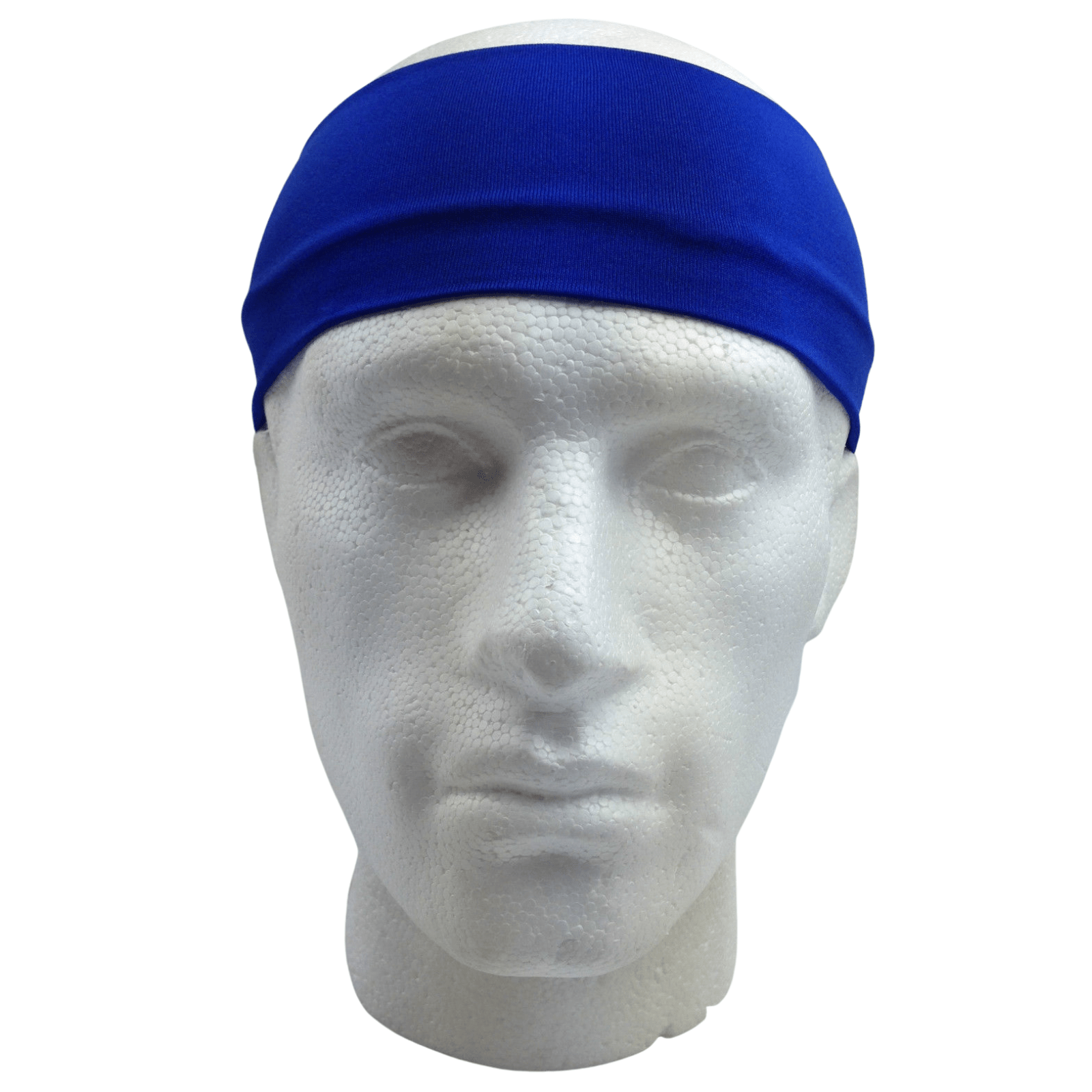 PLAIN HEADBAND Elastic Stretch Sports Yoga Hair Band Unisex 8cm Wide Wrap - Blue - One Oasis