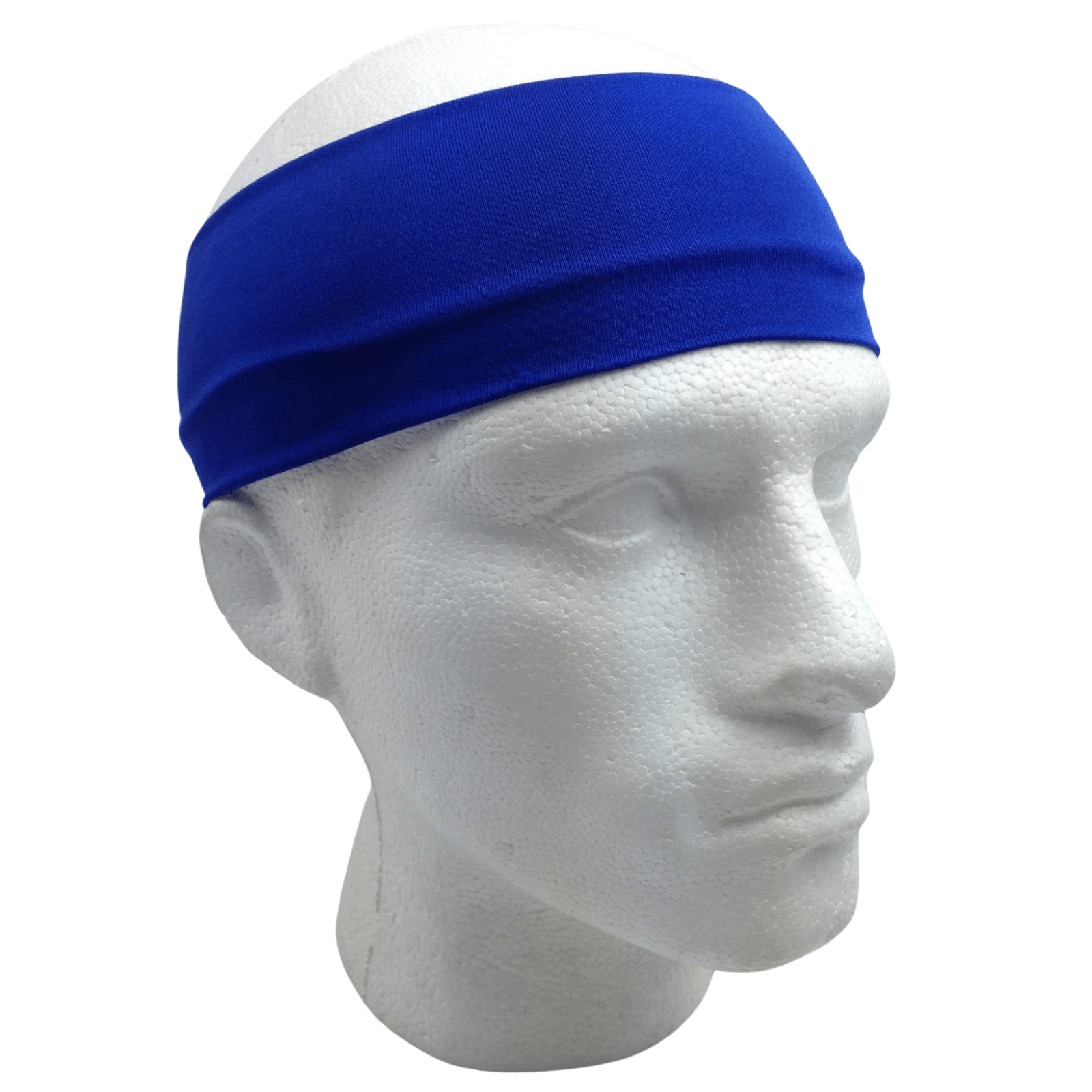 PLAIN HEADBAND Elastic Stretch Sports Yoga Hair Band Unisex 8cm Wide Wrap - Blue - One Oasis