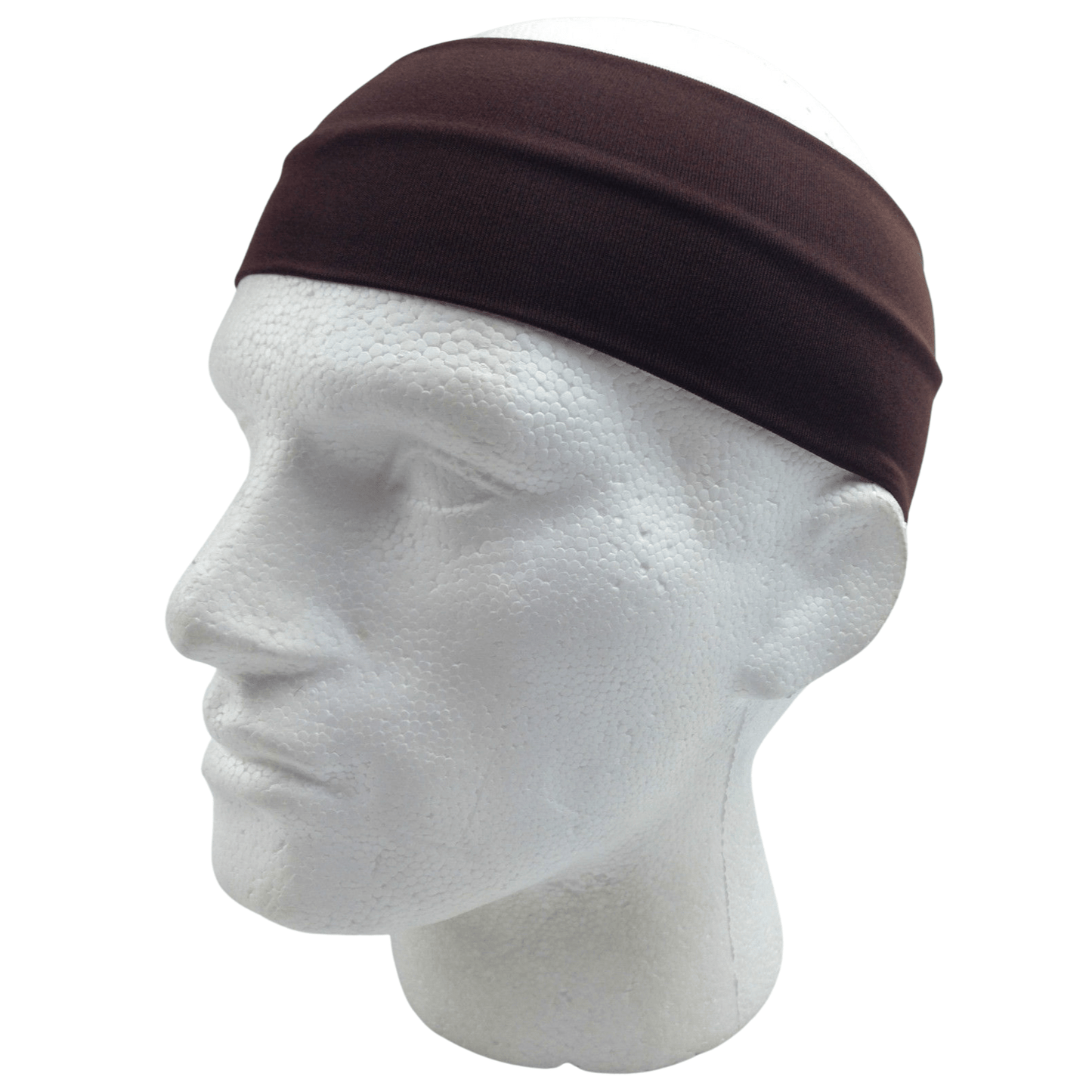 PLAIN HEADBAND Elastic Stretch Sports Yoga Hair Band Unisex 8cm Wide Wrap - Brown - One Oasis