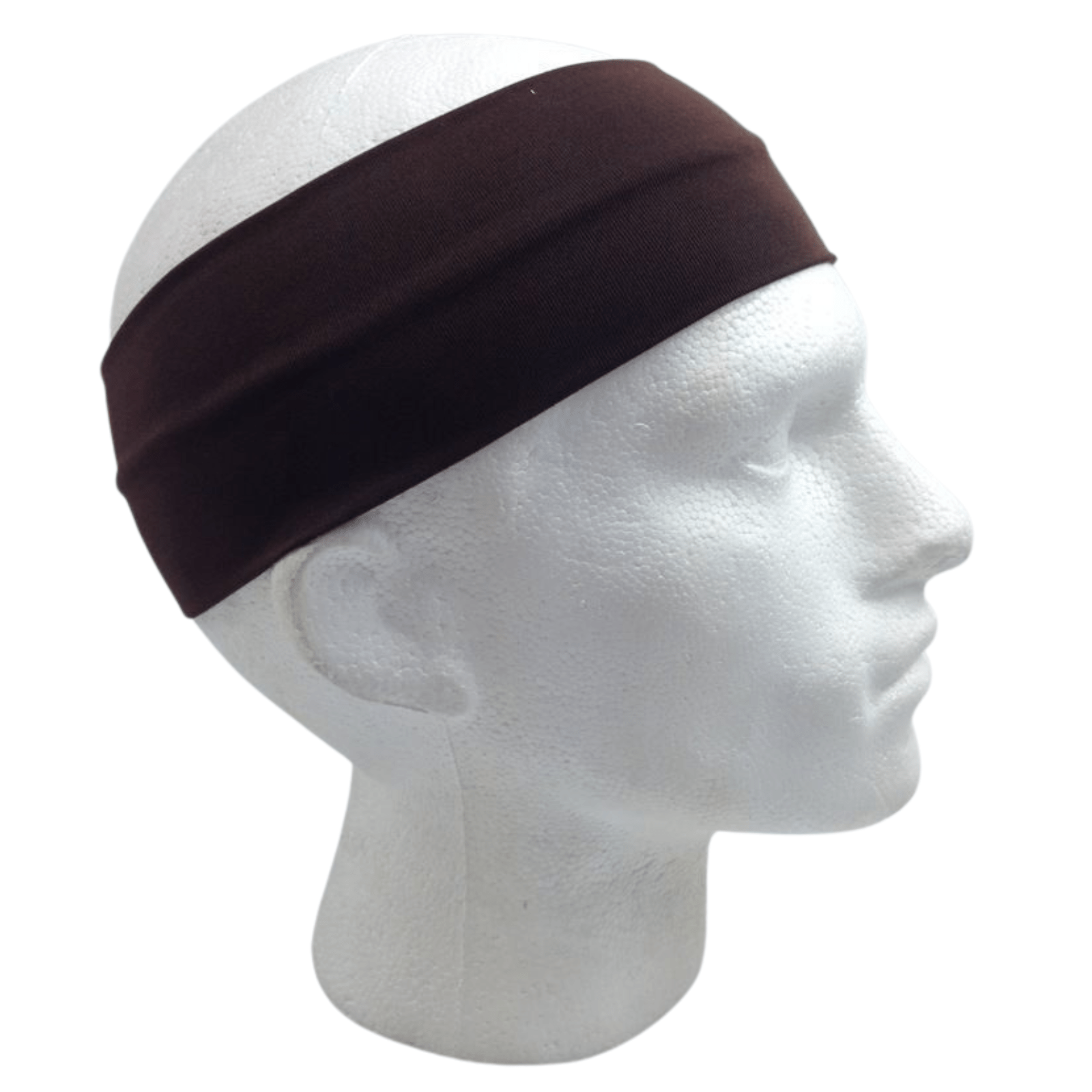 PLAIN HEADBAND Elastic Stretch Sports Yoga Hair Band Unisex 8cm Wide Wrap - Brown - One Oasis
