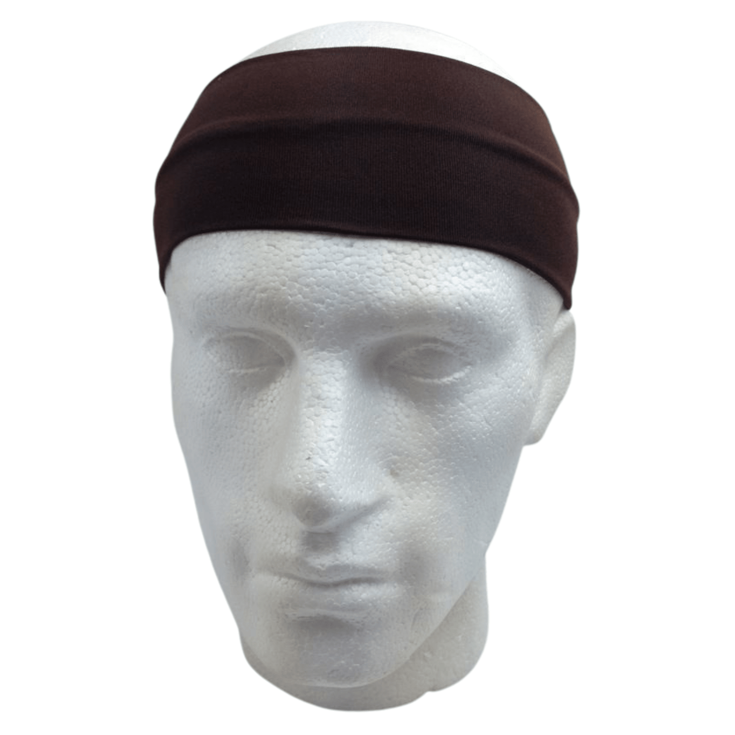 PLAIN HEADBAND Elastic Stretch Sports Yoga Hair Band Unisex 8cm Wide Wrap - Brown - One Oasis
