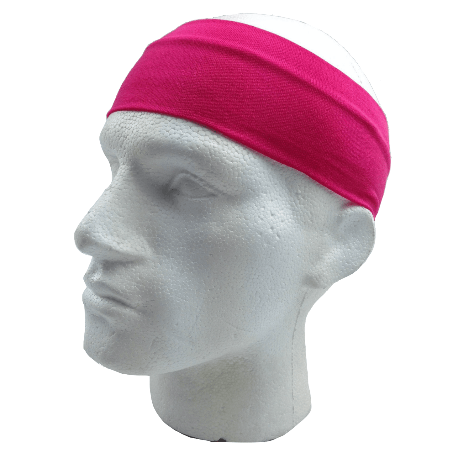 PLAIN HEADBAND Elastic Stretch Sports Yoga Hair Band Unisex 8cm Wide Wrap - Hot Pink - One Oasis