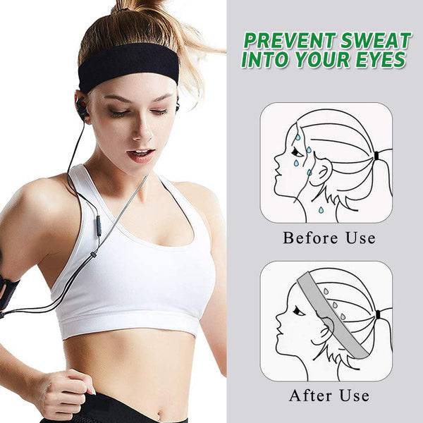 PLAIN HEADBAND Elastic Stretch Sports Yoga Hair Band Unisex 8cm Wide Wrap - Hot Pink - One Oasis