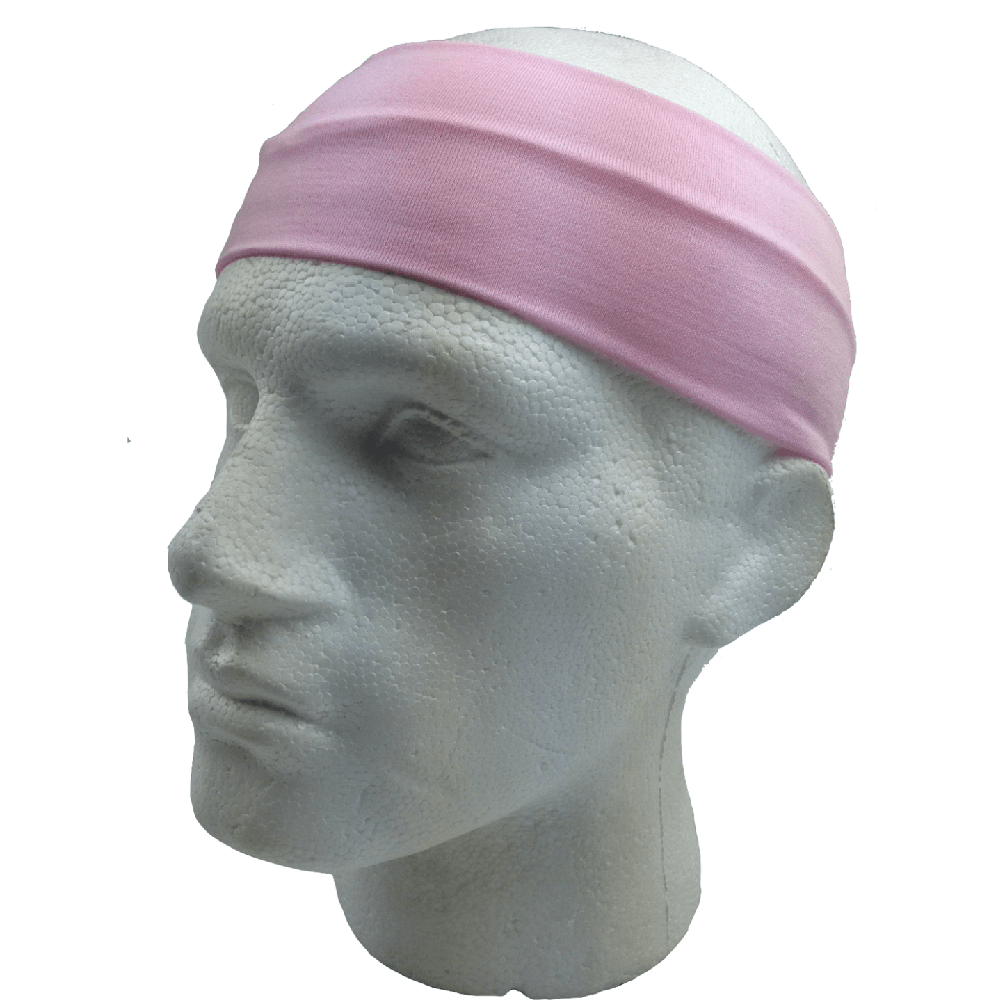 PLAIN HEADBAND Elastic Stretch Sports Yoga Hair Band Unisex 8cm Wide Wrap - Light Pink - One Oasis