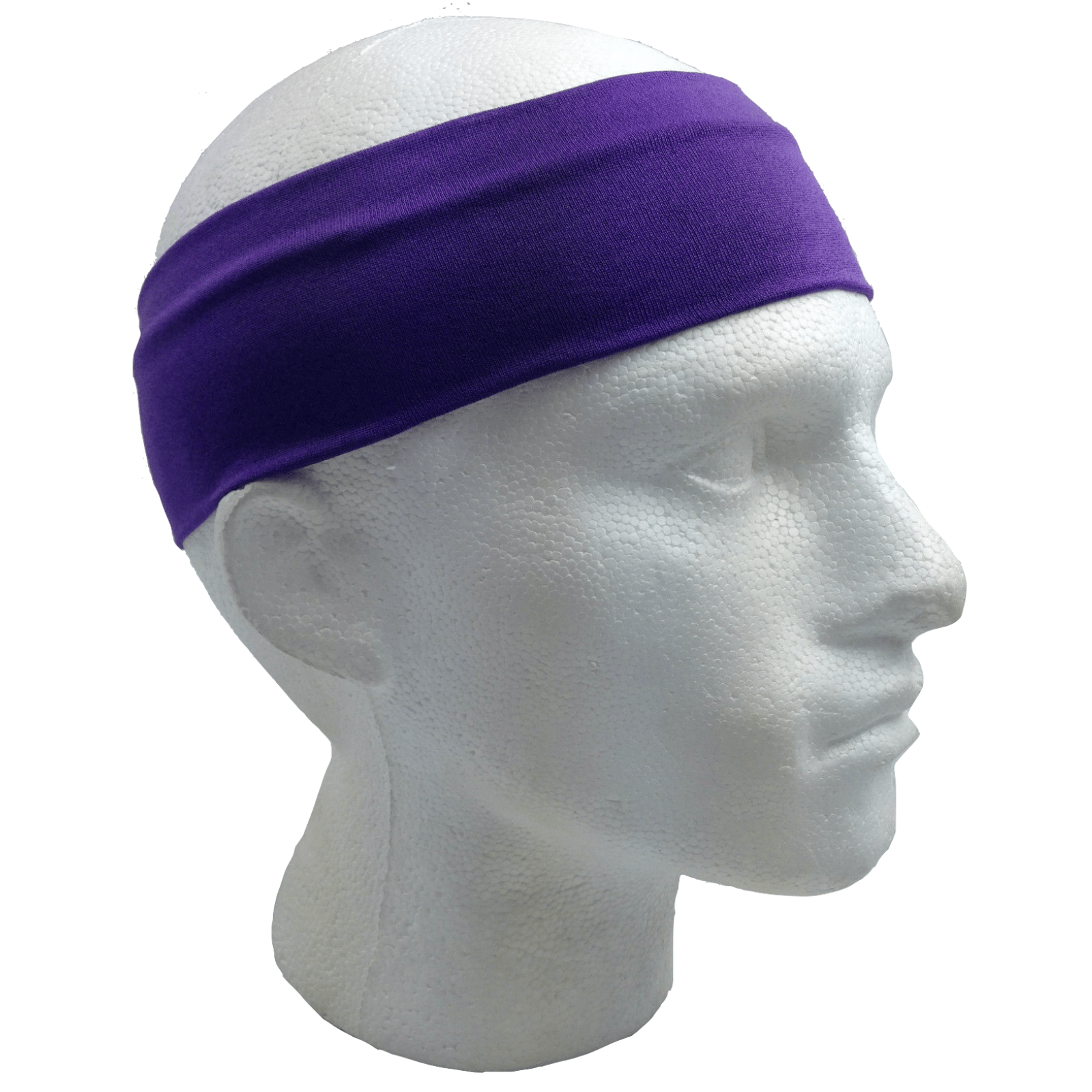 PLAIN HEADBAND Elastic Stretch Sports Yoga Hair Band Unisex 8cm Wide Wrap - Purple - One Oasis