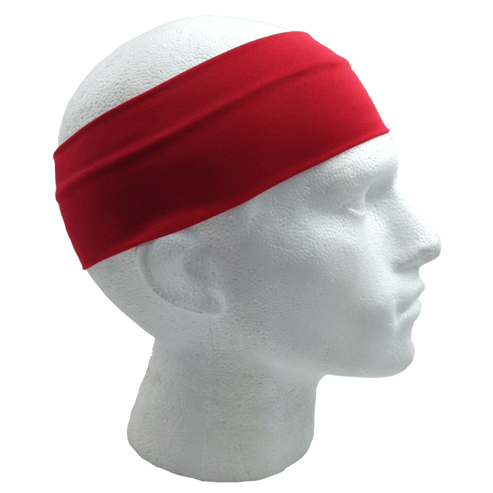 PLAIN HEADBAND Elastic Stretch Sports Yoga Hair Band Unisex 8cm Wide Wrap - Red - One Oasis