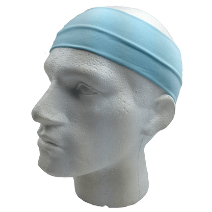 PLAIN HEADBAND Elastic Stretch Sports Yoga Hair Band Unisex 8cm Wide Wrap - Sky Blue - One Oasis