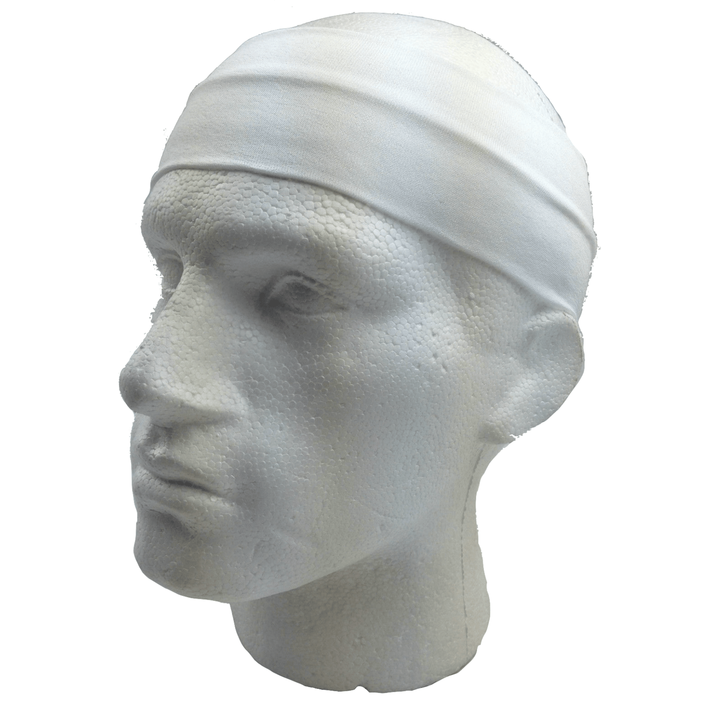 PLAIN HEADBAND Elastic Stretch Sports Yoga Hair Band Unisex 8cm Wide Wrap - White - One Oasis