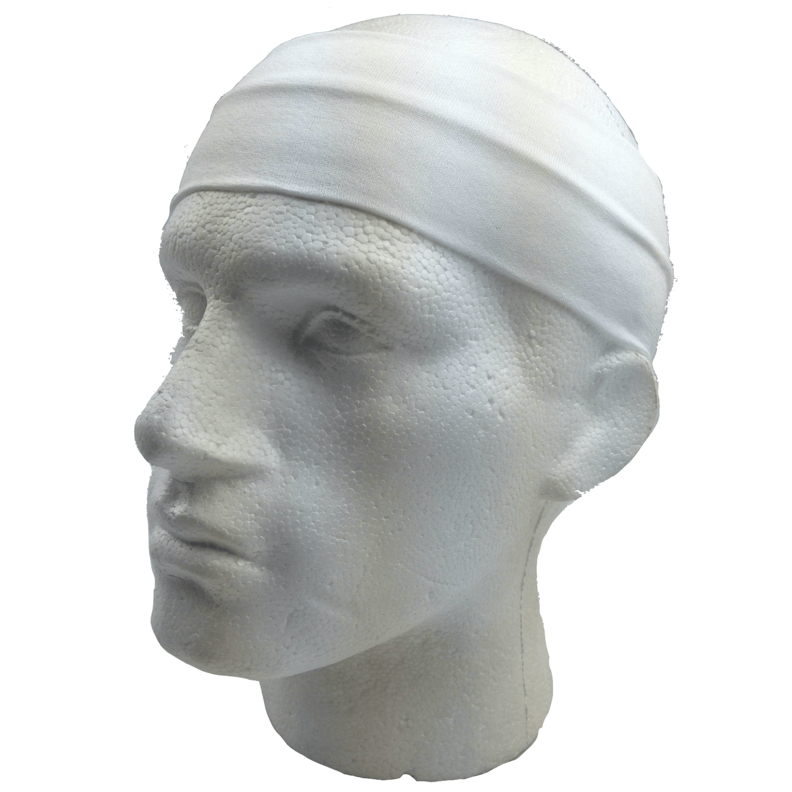 PLAIN HEADBAND Elastic Stretch Sports Yoga Hair Band Unisex 8cm Wide Wrap - White - One Oasis