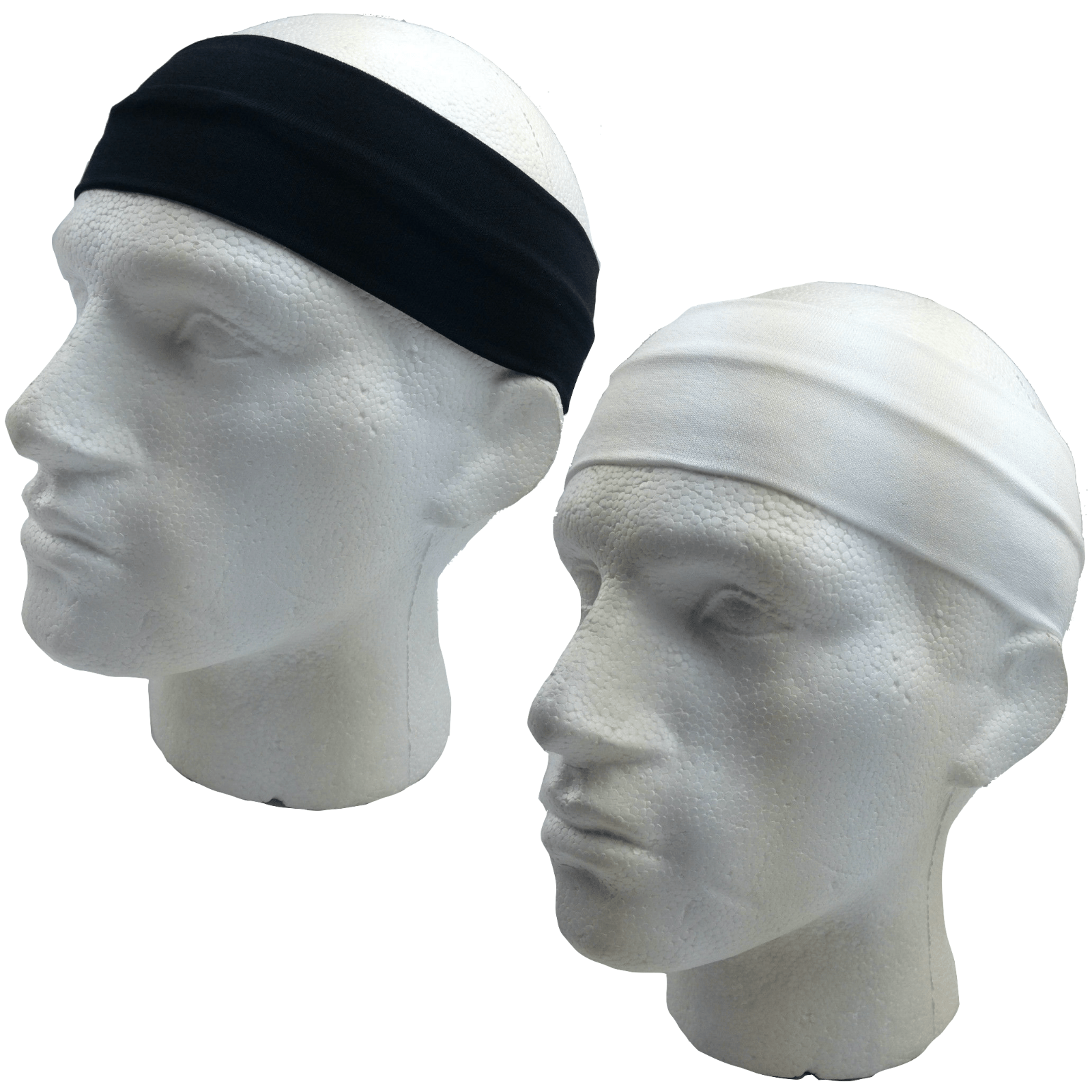 2pc Set Plain Headband Elastic Stretch Sports Yoga Hair Band Unisex Wide Wrap - One Oasis