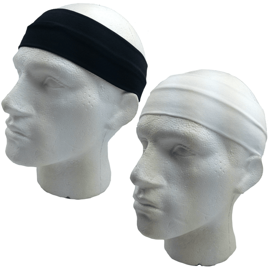 2pc Set Plain Headband Elastic Stretch Sports Yoga Hair Band Unisex Wide Wrap - One Oasis