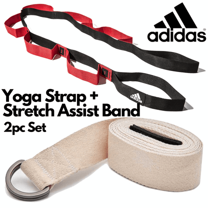 2pc Set Adidas Stretch Assist Band Looped + Yoga Strap - One Oasis