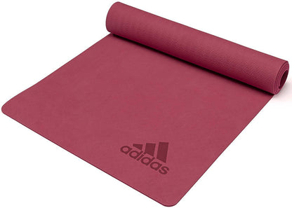 Adidas Premium Yoga Mat 5mm Exercise Gym Fitness Pilates - Mystery Ruby - One Oasis