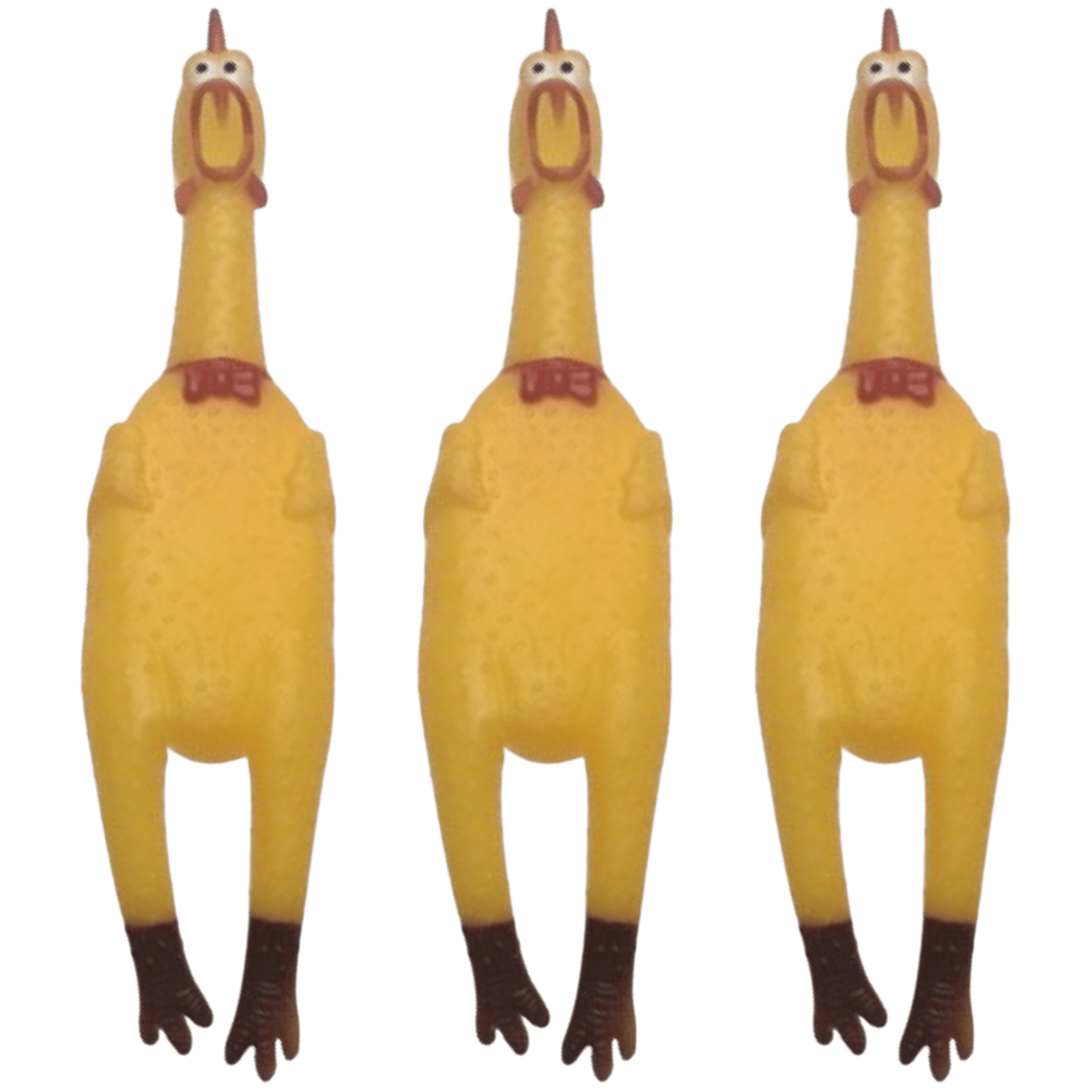 3x SHRILLING CHICKEN Dog Chew Screaming Toy Squeeze Sound Funny Rubber Pet BULK - One Oasis