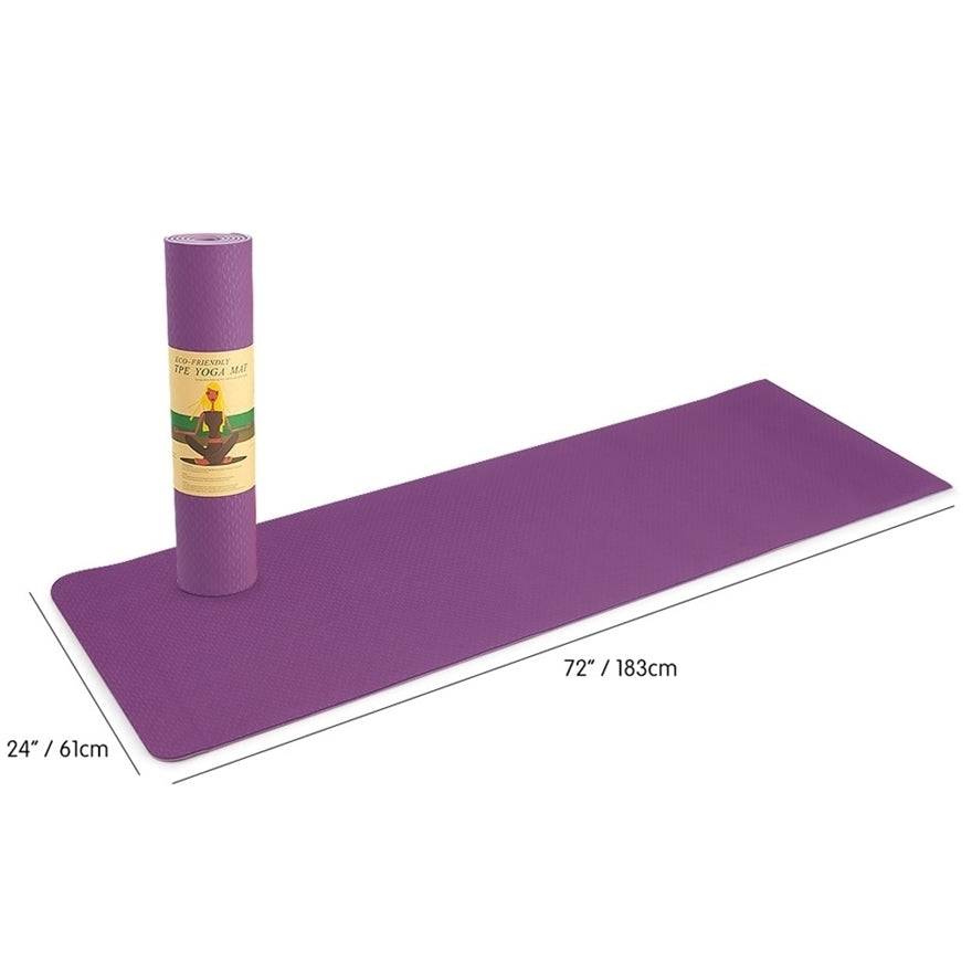 YOGA MAT Non-Slip Light Gym Pilates Home Fitness - Assorted Colours - One Oasis