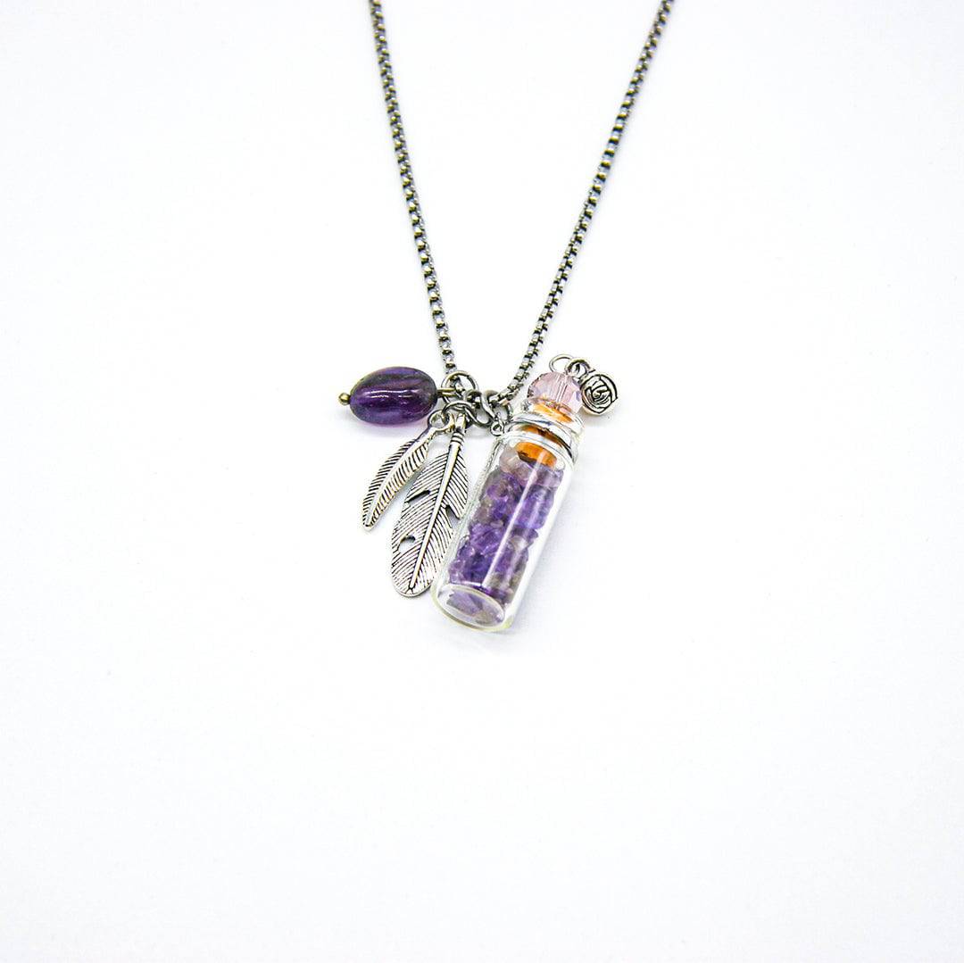 Crystal Bottle (Amethyst) + Purify Oil Blend - One Oasis