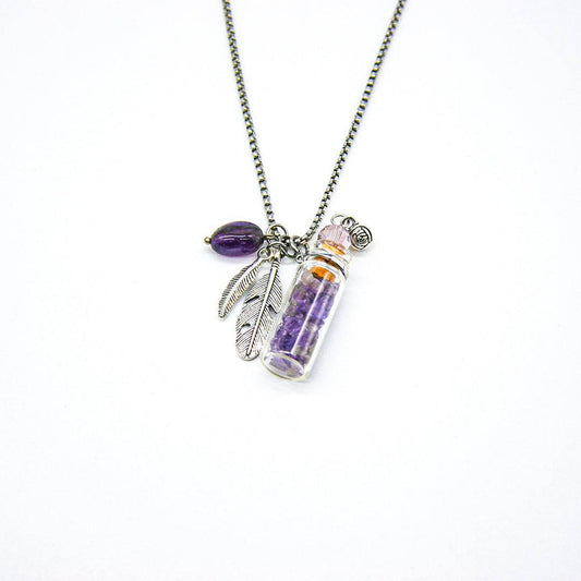 Crystal Bottle (Amethyst) + Purify Oil Blend - One Oasis