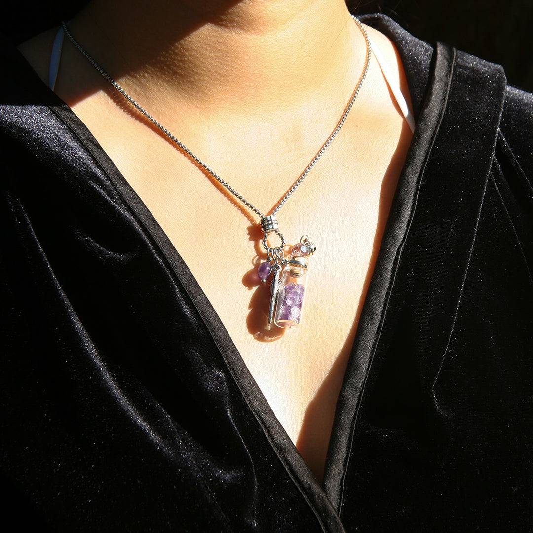 Crystal Bottle (Amethyst) + Purify Oil Blend - One Oasis