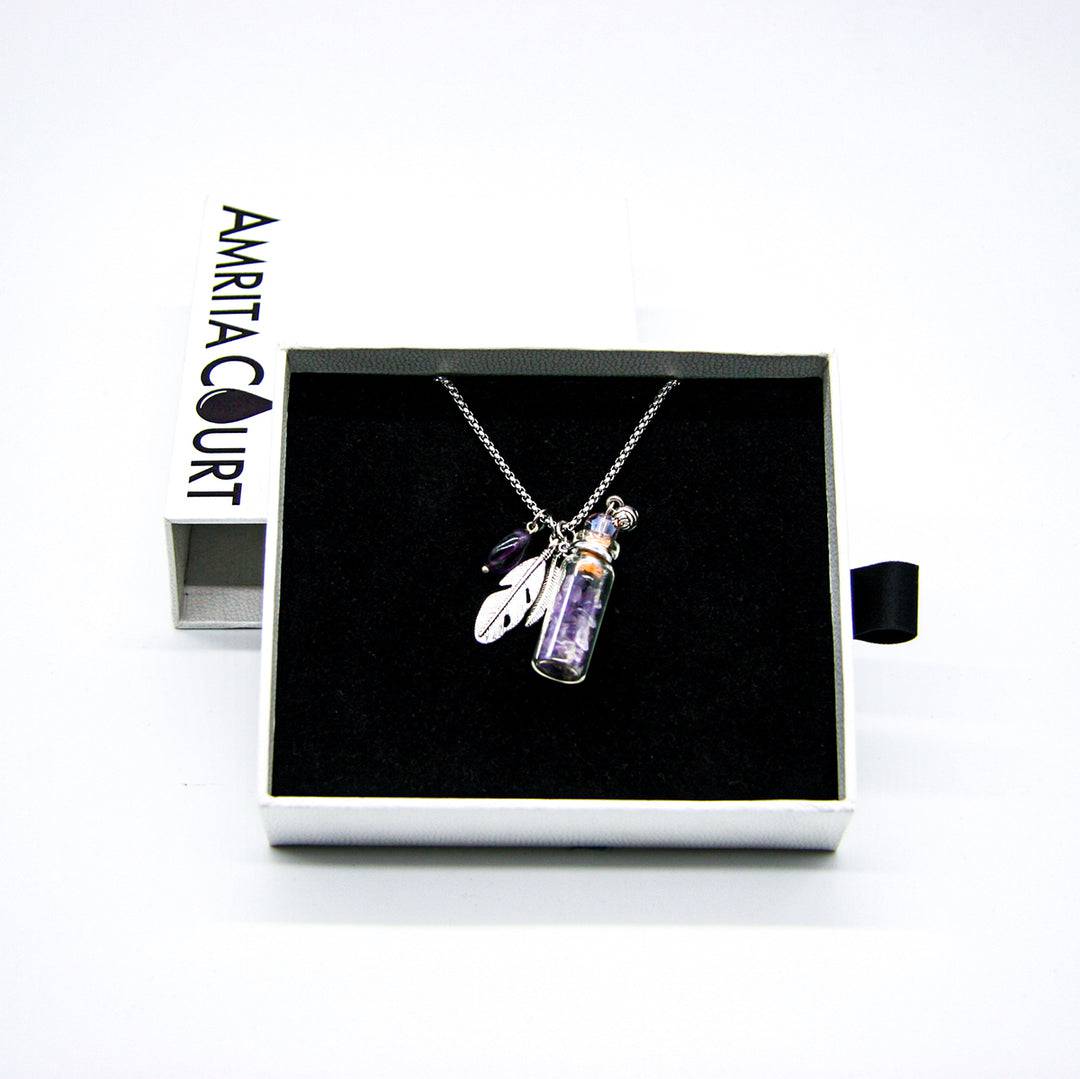 Crystal Bottle (Amethyst) + Purify Oil Blend - One Oasis