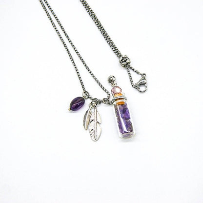 Crystal Bottle (Amethyst) + Purify Oil Blend - One Oasis