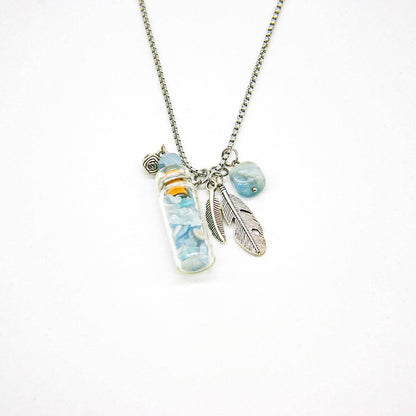 Crystal Bottle (Aquamarine) + Purify Oil Blend - One Oasis